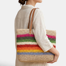 Women's Multicolor Woven Raffia Bag