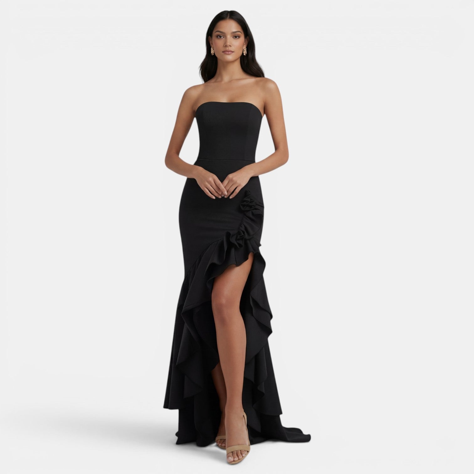 Women's Elegant Asymmetrical Strapless Dress