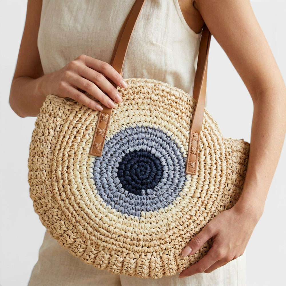 Women's Round Raffia Bag