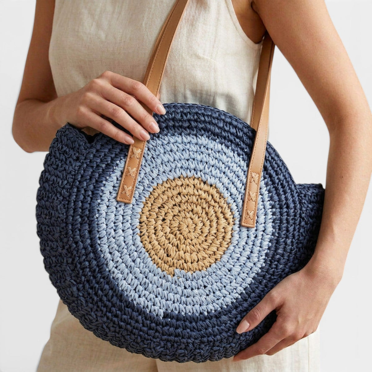 Women's Round Raffia Bag