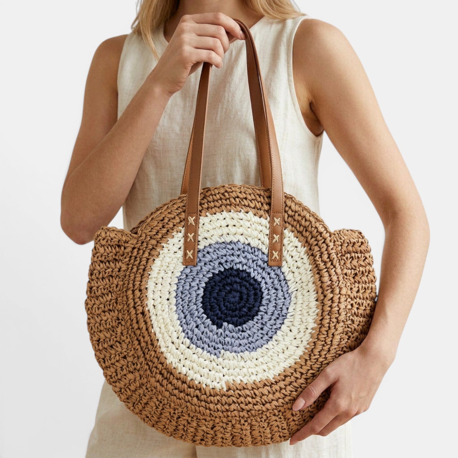 Women's Round Raffia Bag