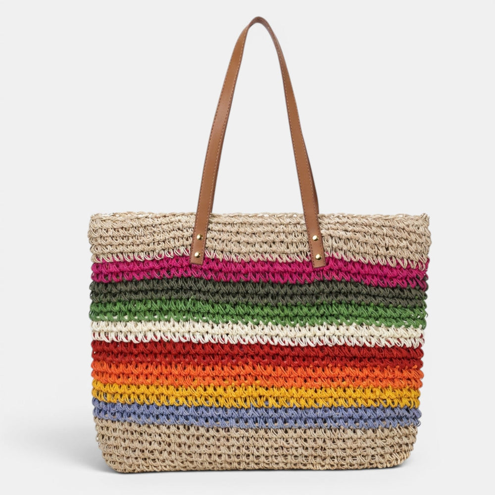 Women's Multicolor Woven Raffia Bag