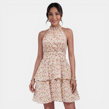 Boho Floral Halter Mini Dress