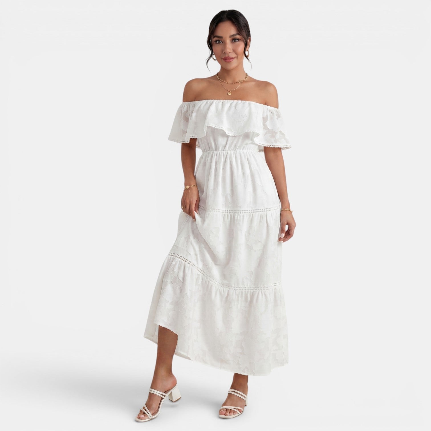 Women's Boho Off-the-Shoulder Dress