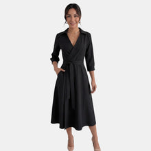 Women's Deep V-Neck Midi Dress