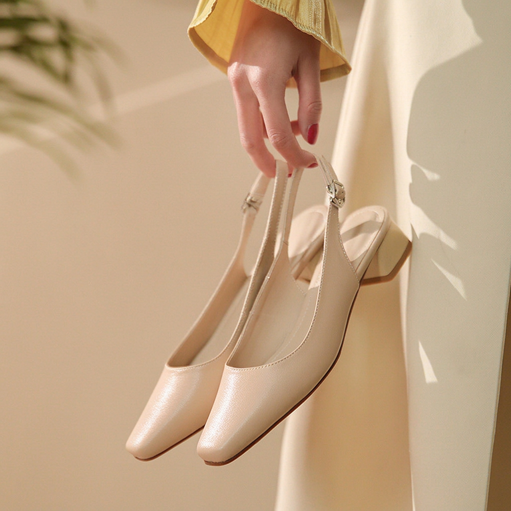 Women's Leather Slingback Heels