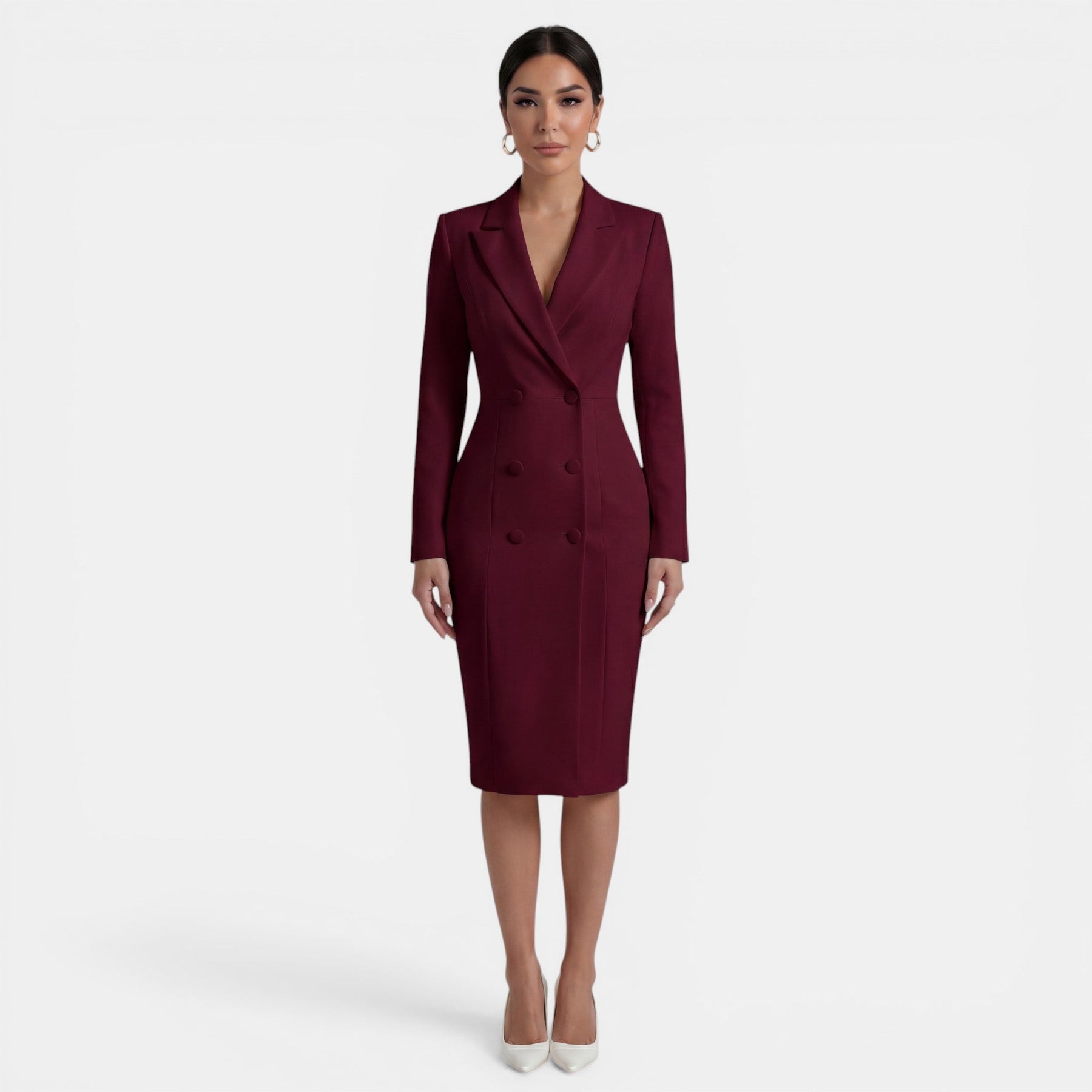 Elegant Women's Midi Blazer Dress