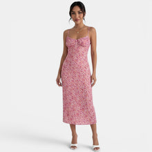 Pink Floral Midi Dress