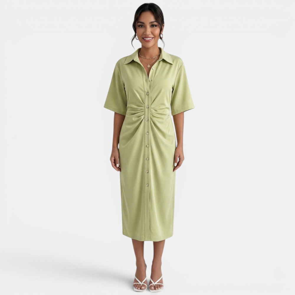 Elegant Shirt Midi Dress