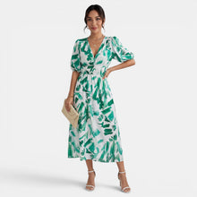 Women's V-Neck Floral Midi Dress