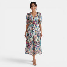 Women's V-Neck Floral Midi Dress
