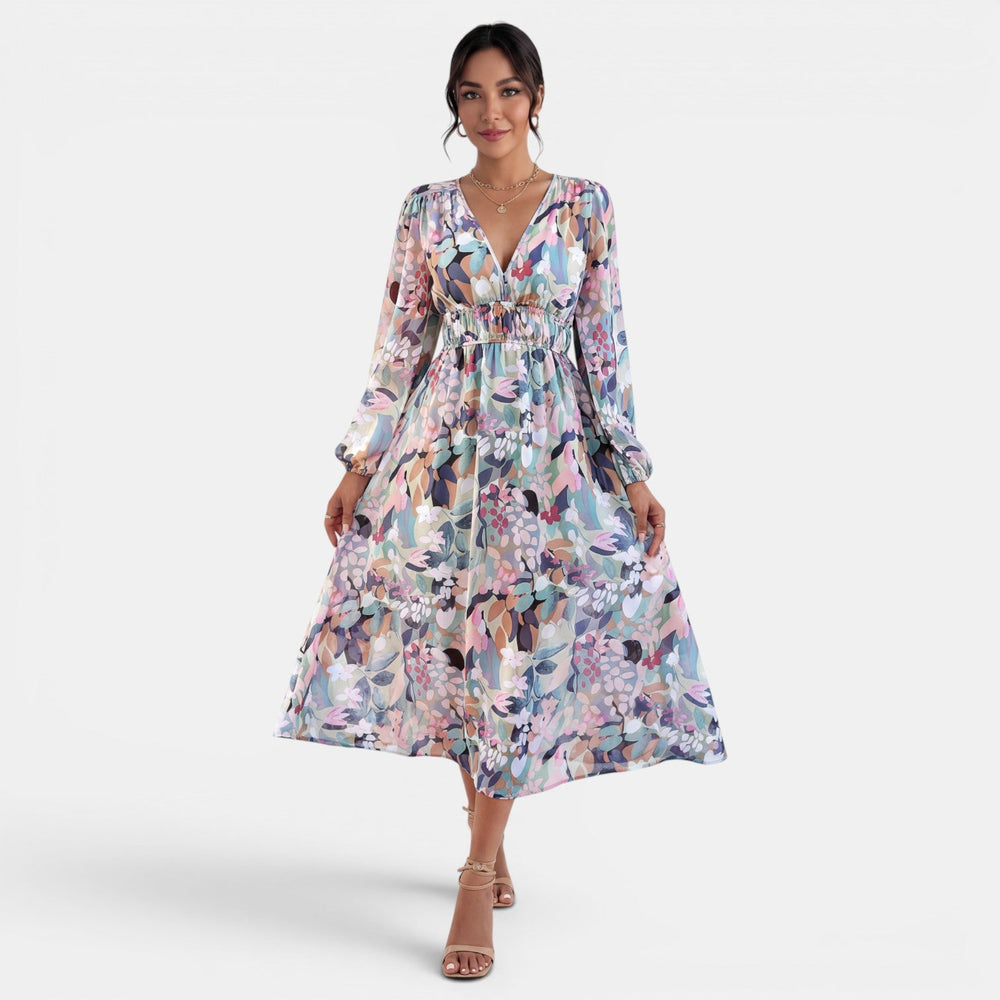 Women's Printed Boho Midi Dress