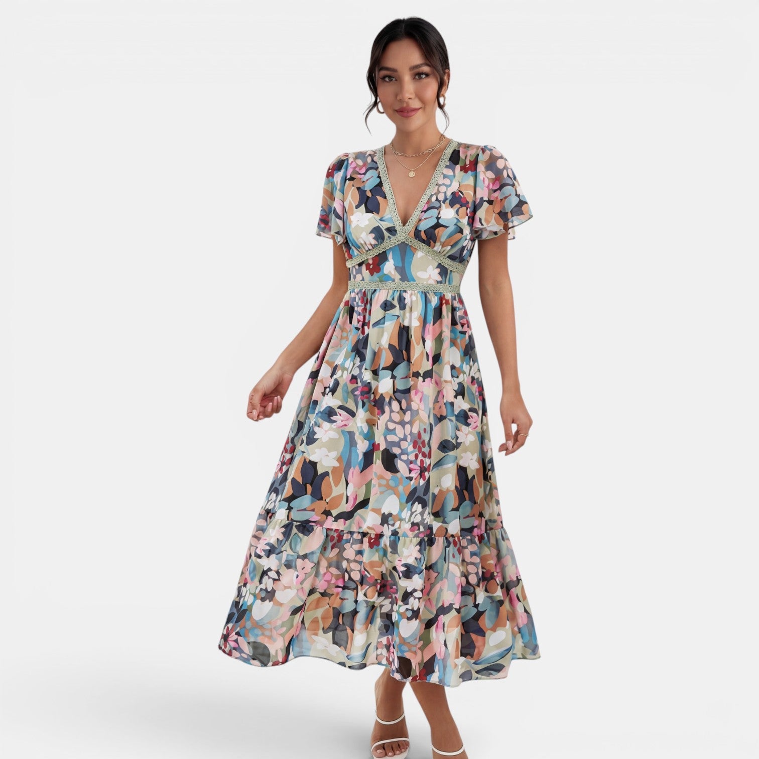 Women's Summer Floral Midi Dress