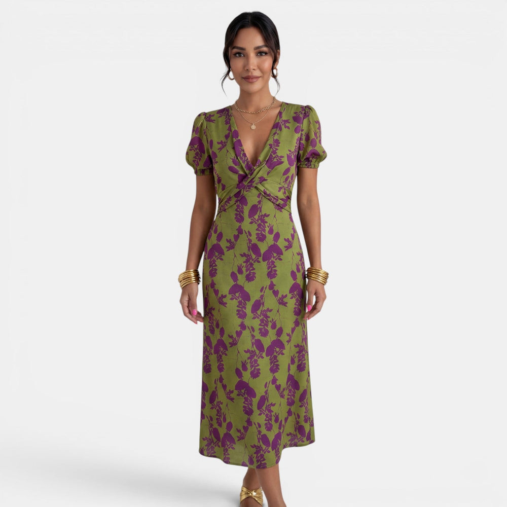 Women's Floral V-Neck Long Summer Dress