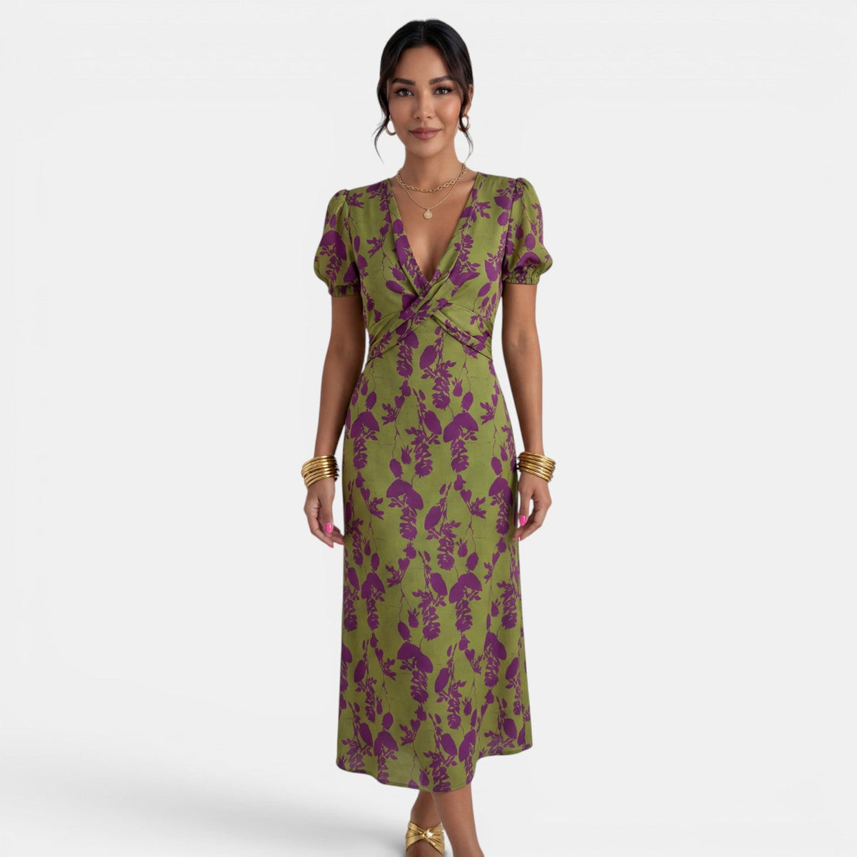 Women's Floral V-Neck Long Summer Dress