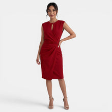 Women's Elegant Draped Midi Dress
