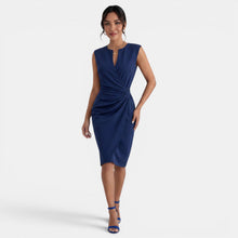 Women's Elegant Draped Midi Dress
