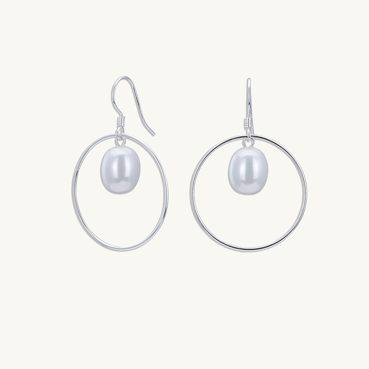 Freshwater Pearl Circular Drop Earrings