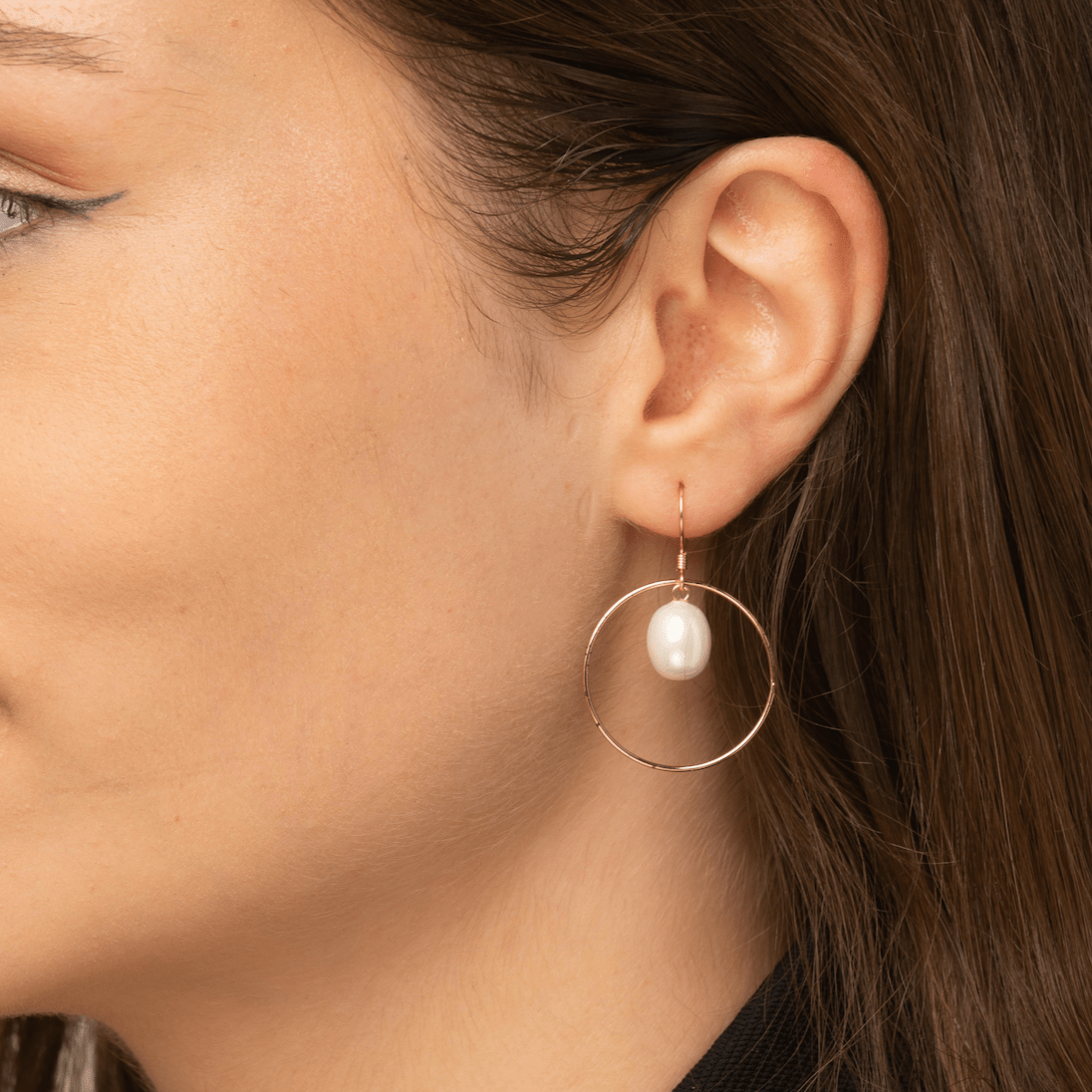 Freshwater Pearl Circular Drop Earrings
