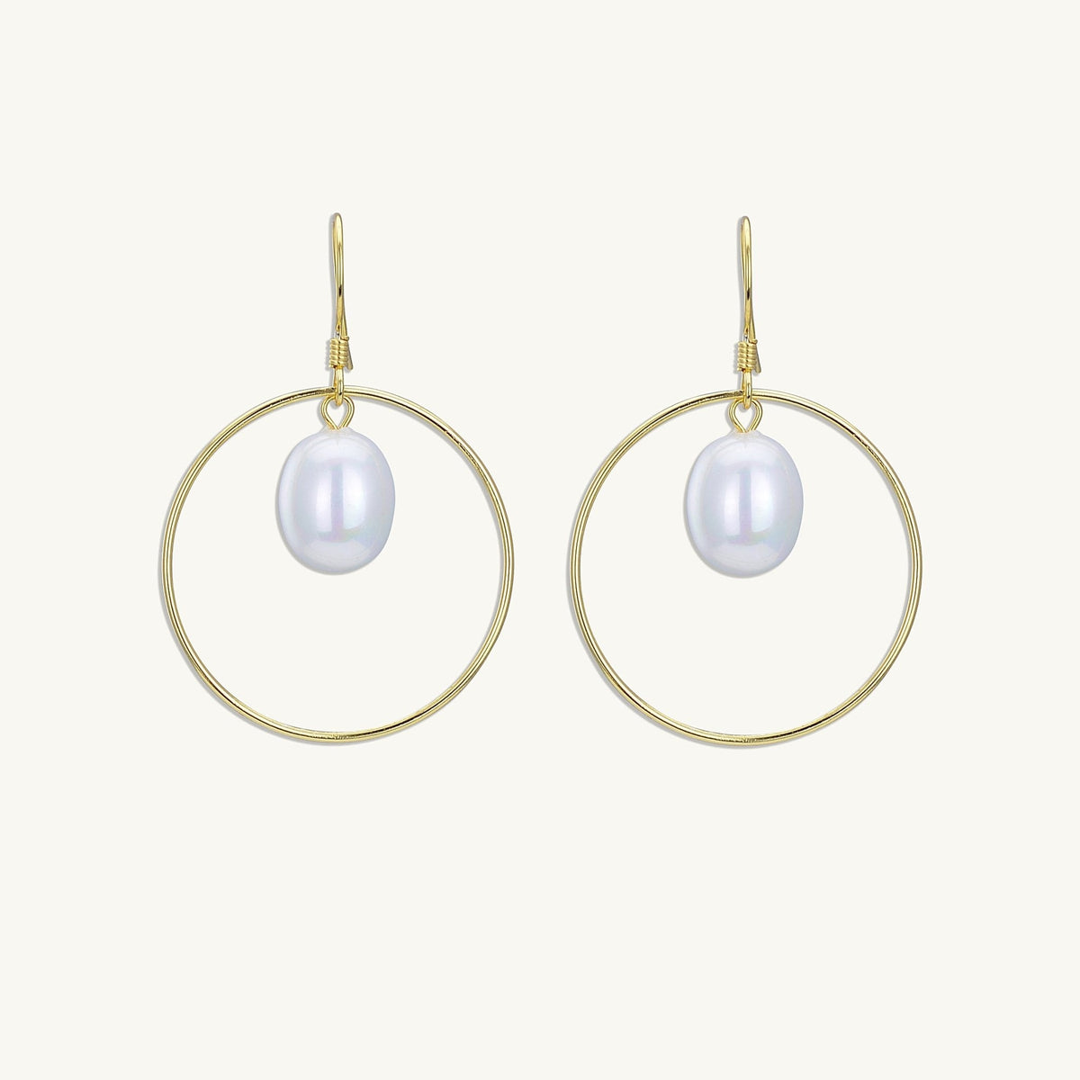 Freshwater Pearl Circular Drop Earrings