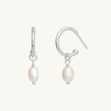 Freshwater Pearl Dangle Molten Huggie Earrings