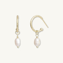Freshwater Pearl Dangle Molten Huggie Earrings