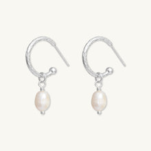 Freshwater Pearl Dangle Molten Huggie Earrings