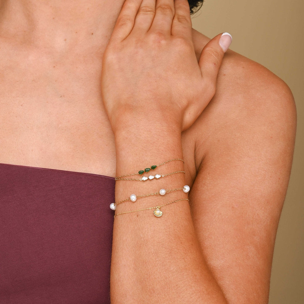 Trio Teardrop Linear Bracelet