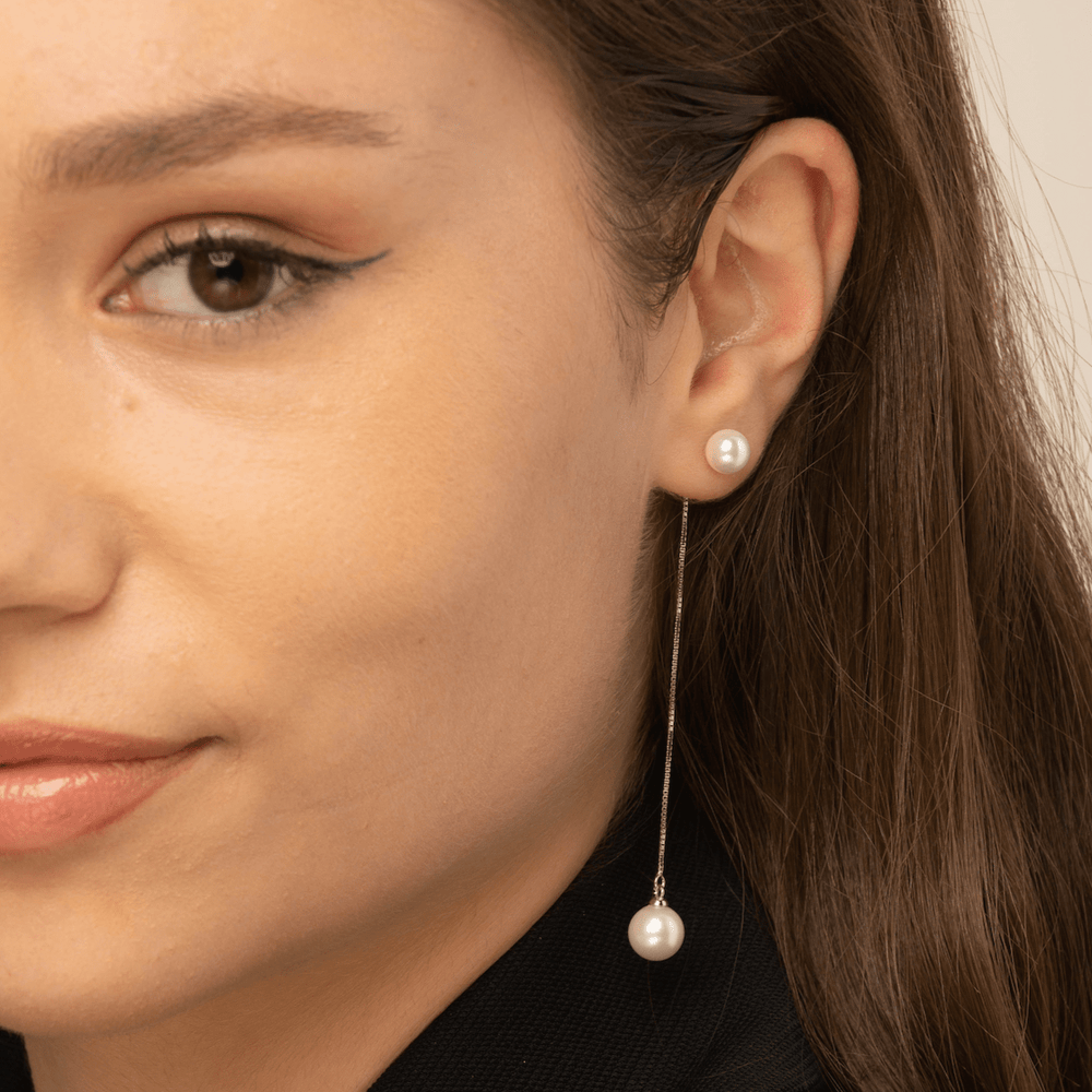Freshwater Pearl Twin Drop Earrings