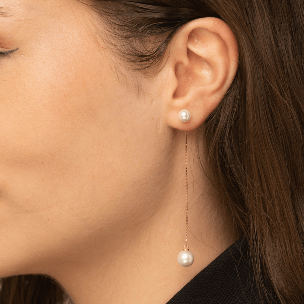 Freshwater Pearl Twin Drop Earrings