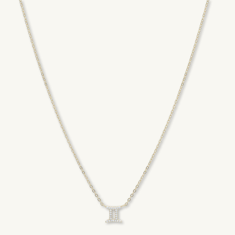 Gemini Sapphire Charm Zodiac Star Sign Necklace