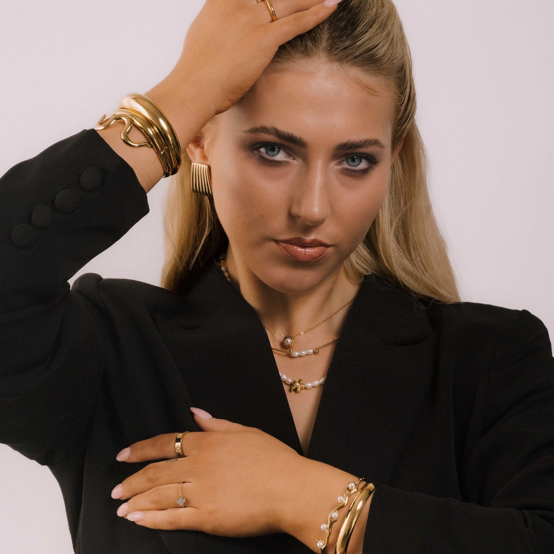 Goddess Pearl Open Cuff Bangle