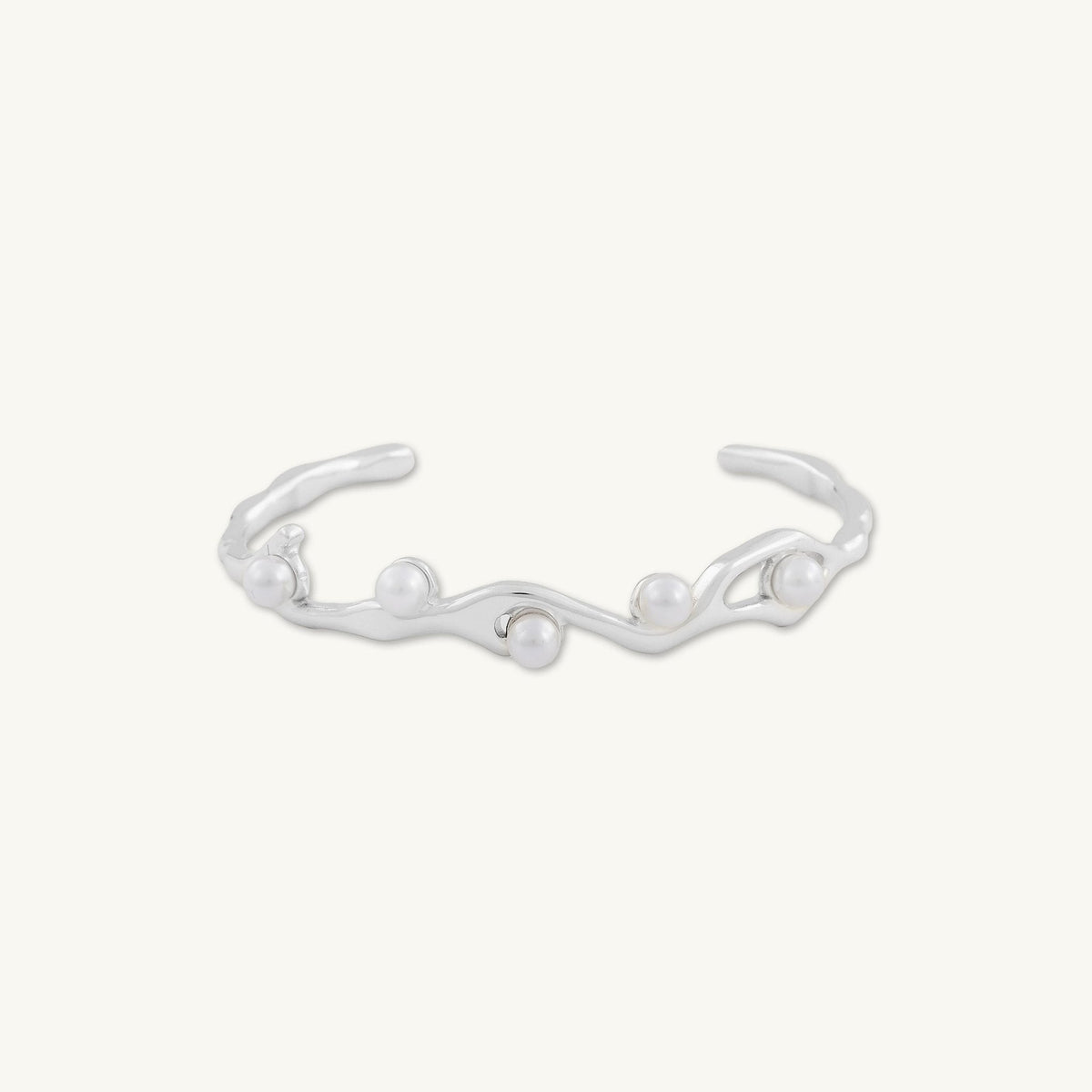Goddess Pearl Open Cuff Bangle