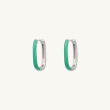 Green Lacquered Huggie Earrings