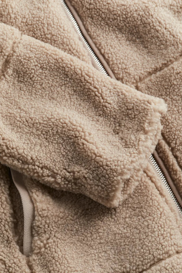 Fely Teddy Jacket Woman – Warm Oversized Coat with High Collar & Ultra Soft Fabric