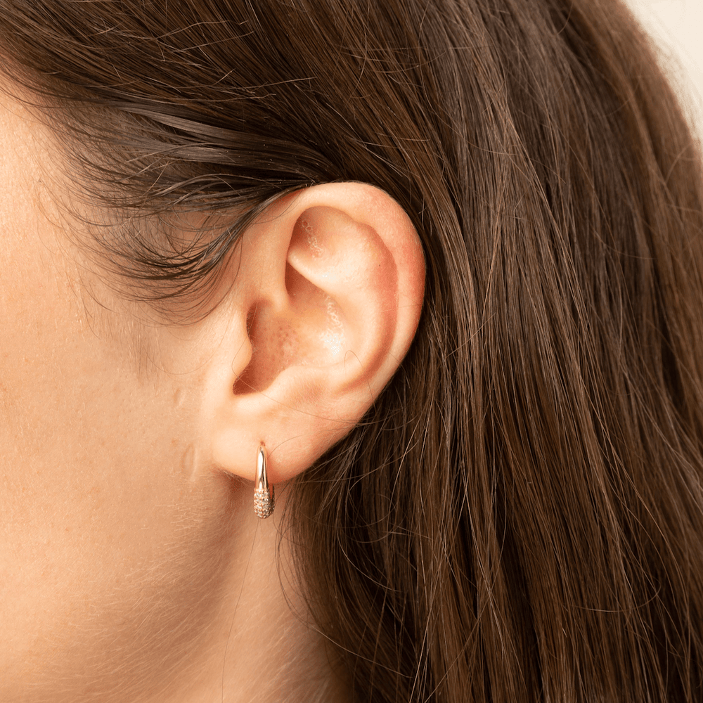 Half Sapphire Huggie Earrings