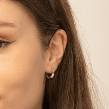 Half Sapphire Huggie Earrings