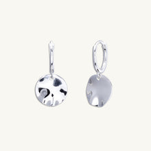Hammered Disc Huggie Earrings