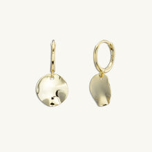 Hammered Disc Huggie Earrings