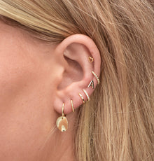 Hammered Disc Huggie Earrings