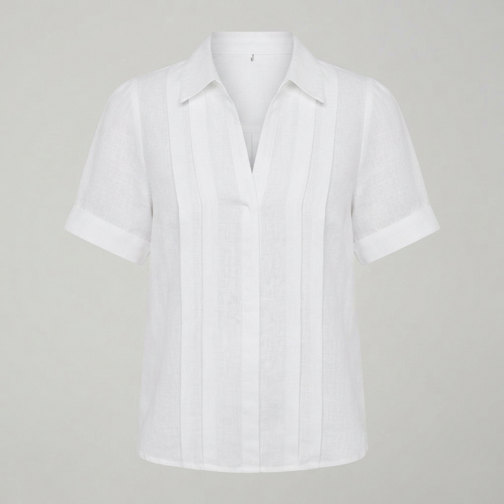 Hannah Robertson | Pleated Linen Blouse For Women