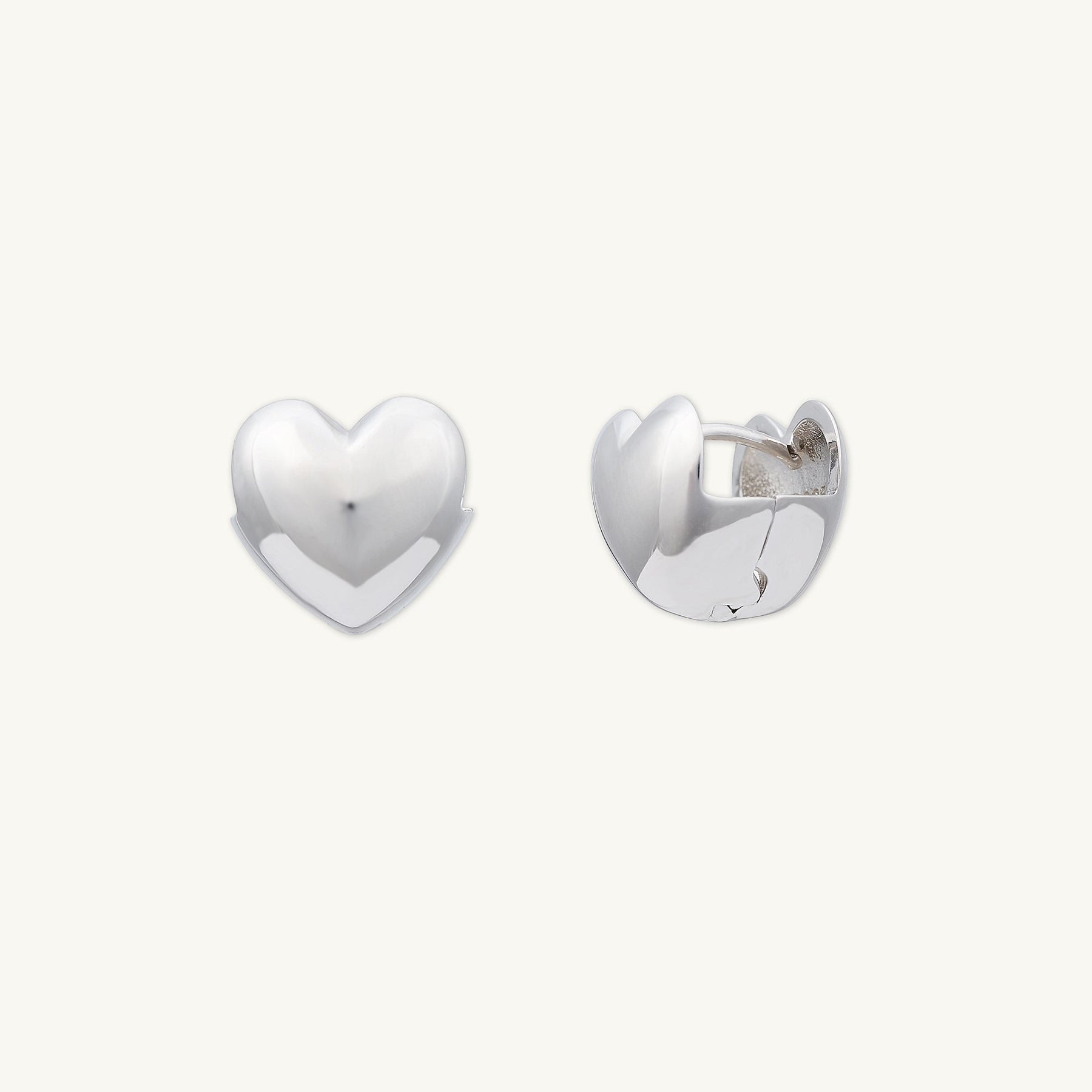 Heart Dome Huggie Earrings