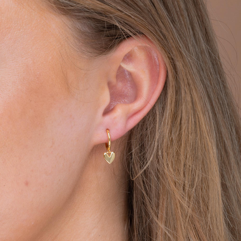 Heart Huggie Hoop Earrings