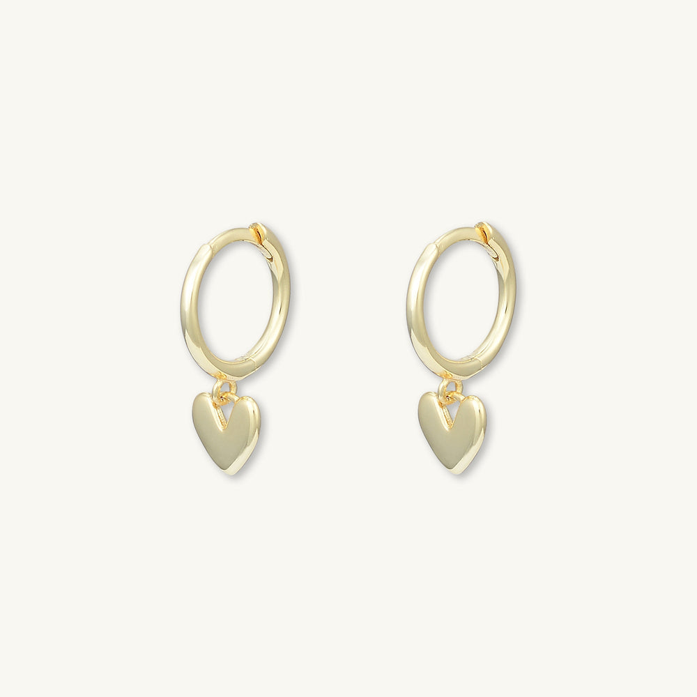 Heart Huggie Hoop Earrings