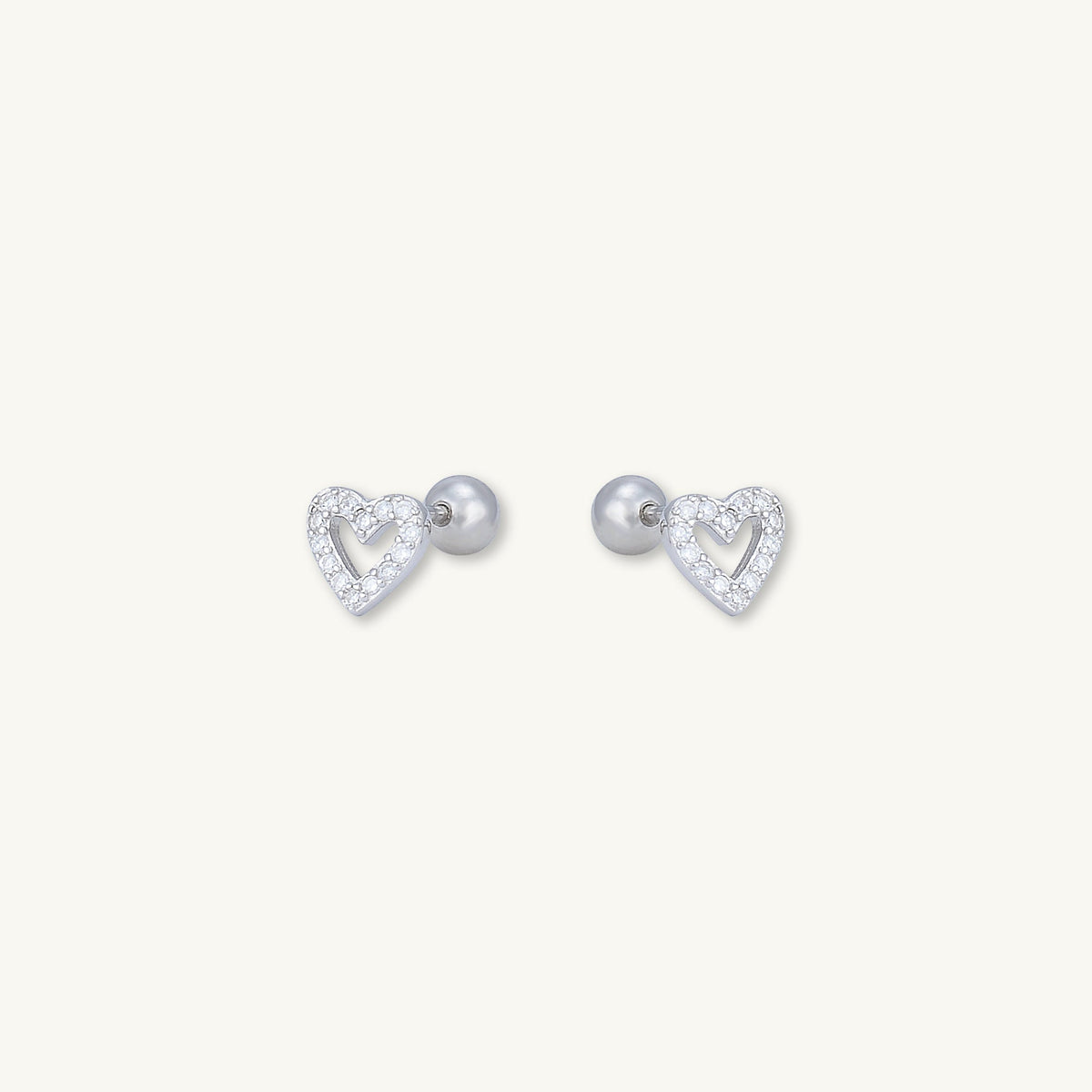Heart Sapphire Barbell Stud Cartilage Earrings
