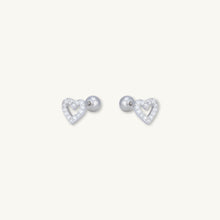 Heart Sapphire Barbell Stud Cartilage Earrings