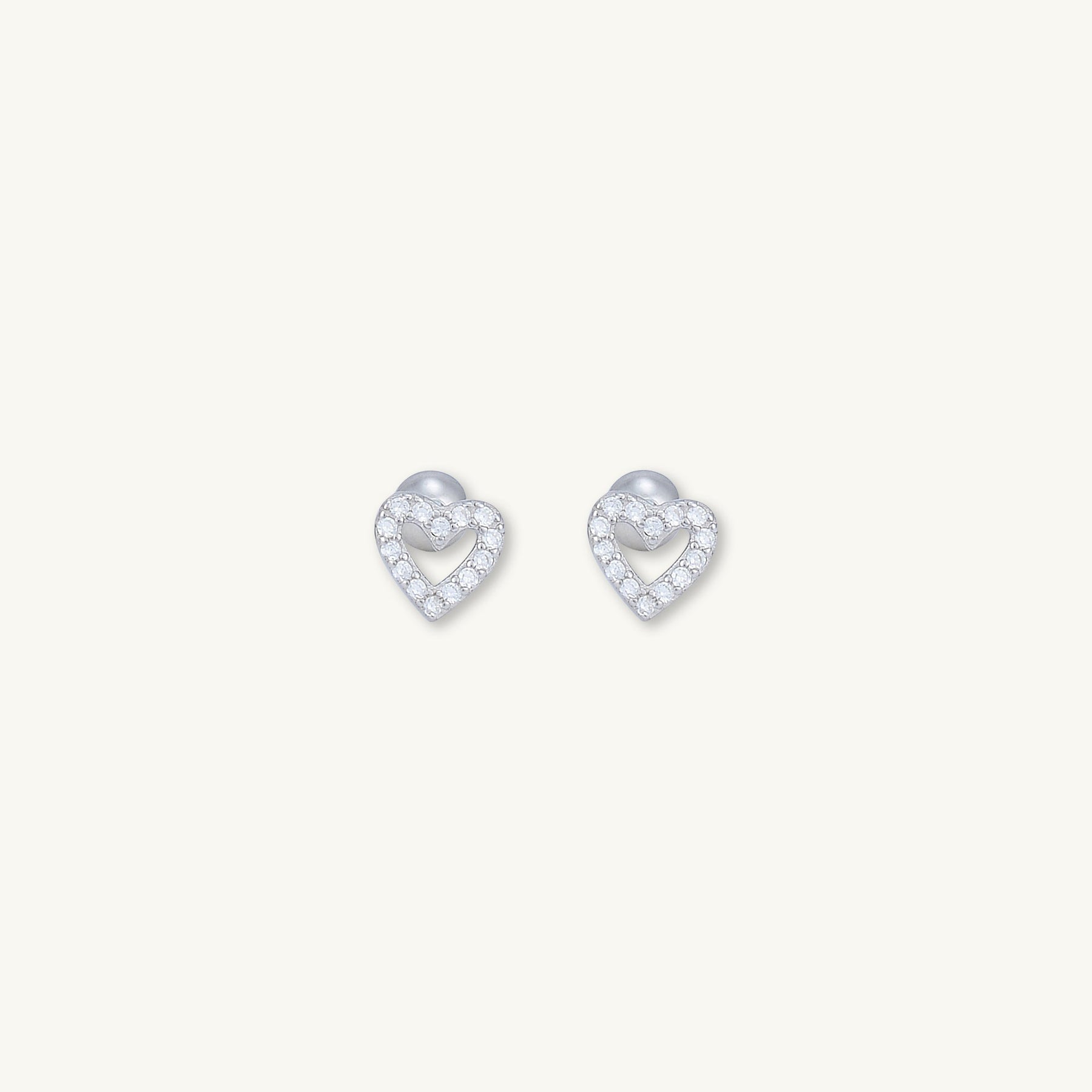 Heart Sapphire Barbell Stud Cartilage Earrings