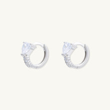 Heart Sapphire Huggie Hoops Earrings