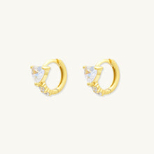 Heart Sapphire Huggie Hoops Earrings