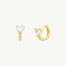 Heart Sapphire Huggie Hoops Earrings
